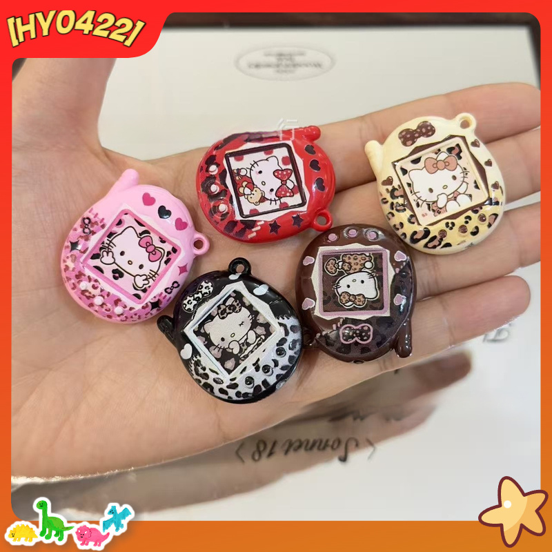 Phone Accessories Keychain - Acrylic Cute Kt Cat Leopard Print