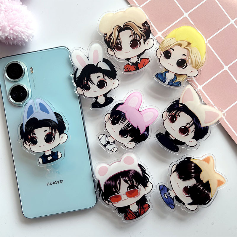 Phone Accessories For Kids - STRAY KIDS Cartoon Acrylic Phone Stand