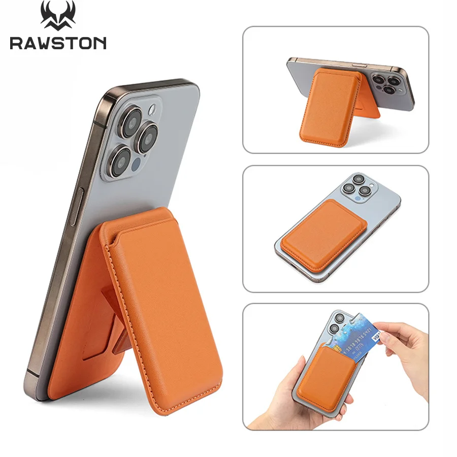 Phone Accessories Pouch - Kickstand Magnetic Leather Wallet Case for