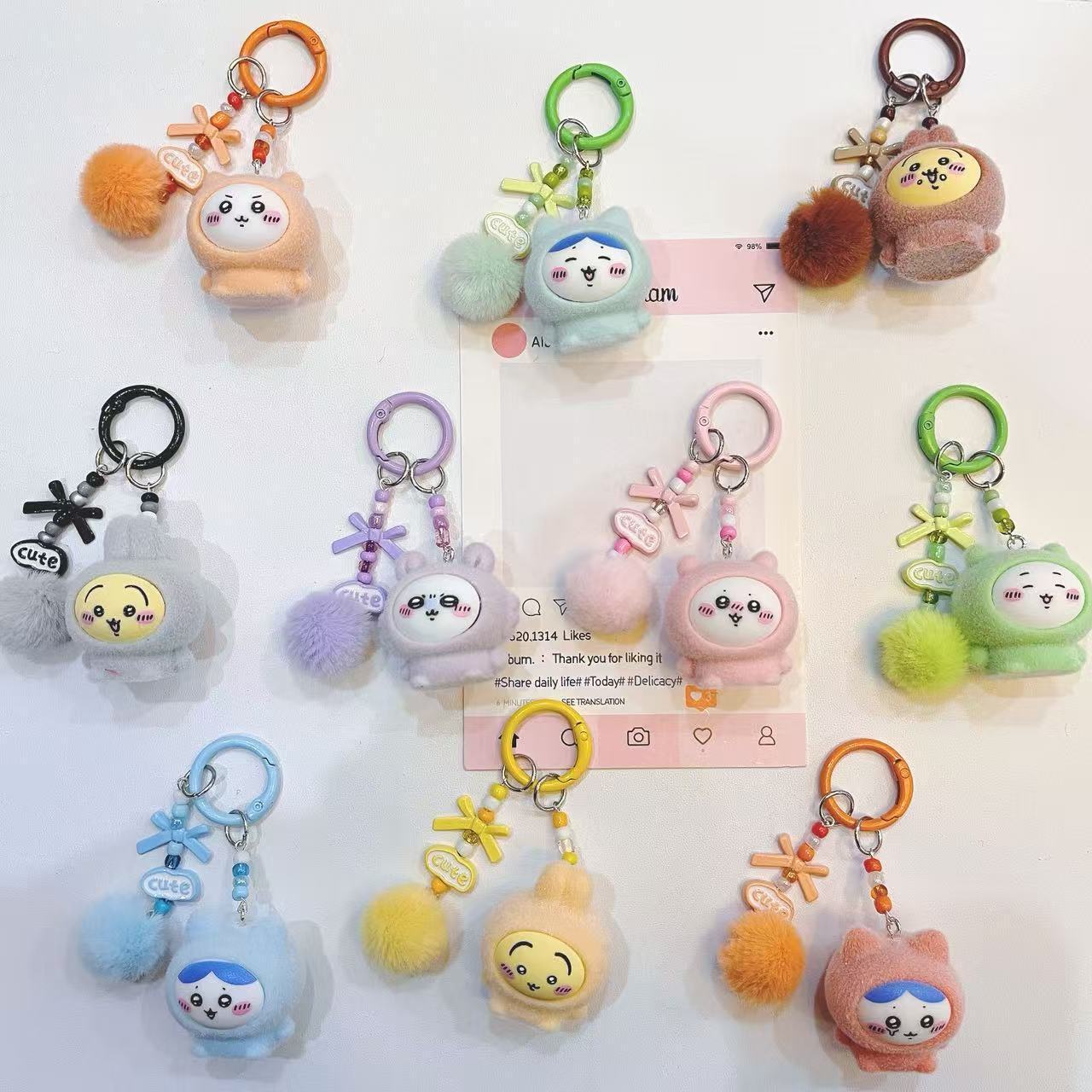 yiji Flocked Cartoon Keychain  - Phone Accessories For Kids incelemesi ve fiyatı