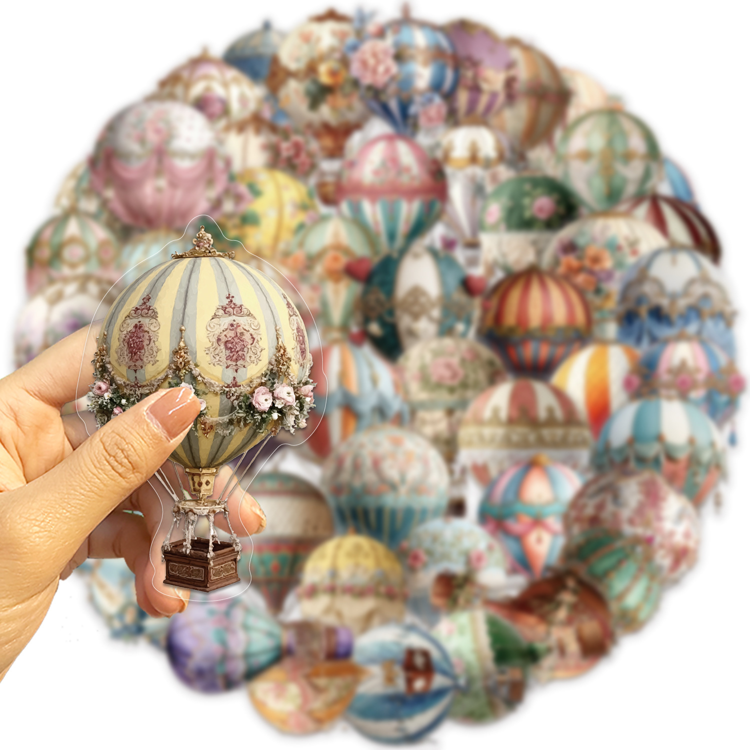 50PCS Vintage Hot Air Balloon  - Phone Accessories For Kids incelemesi ve fiyatı