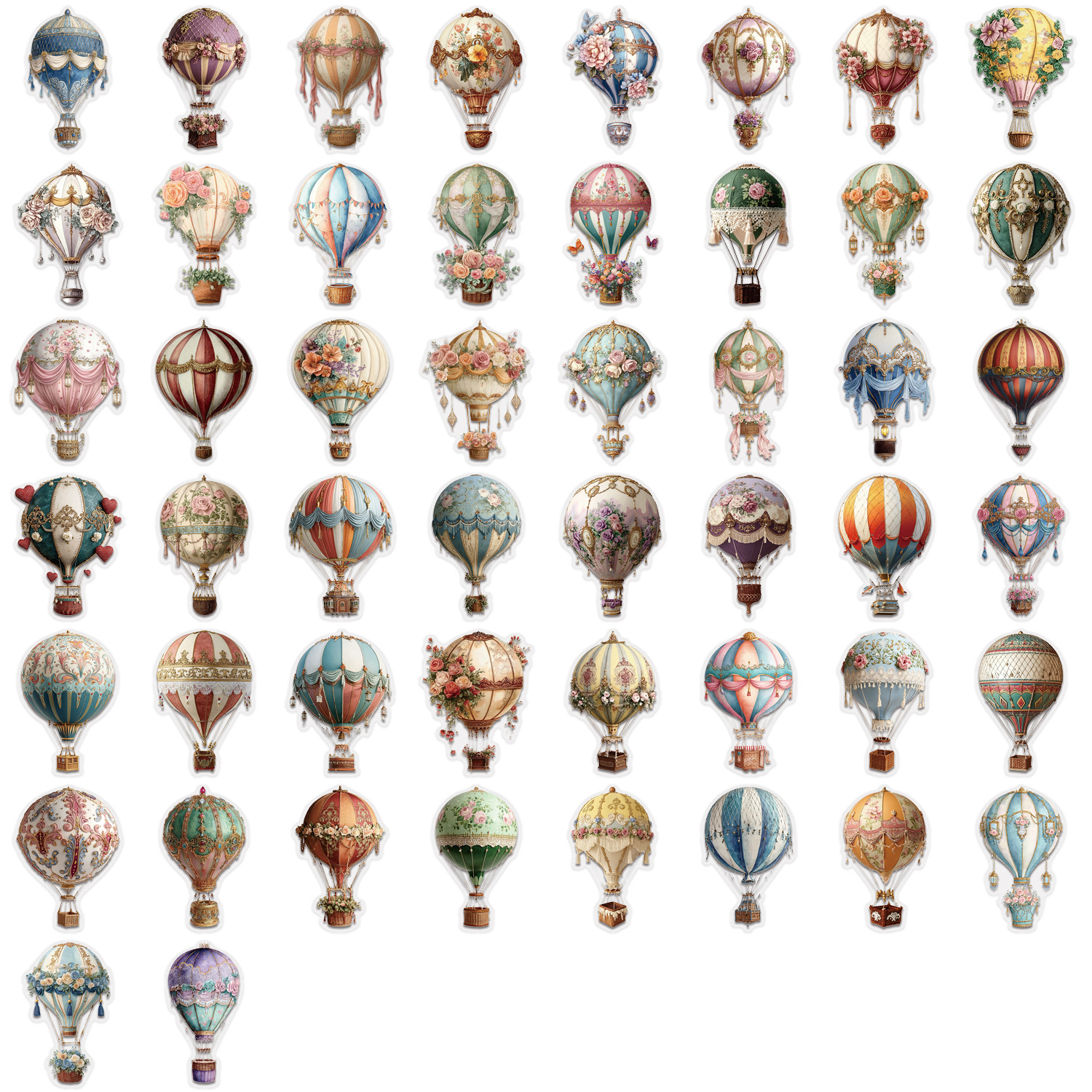50PCS Vintage Hot Air Balloon  - Phone Accessories For Kids incelemesi ve fiyatı
