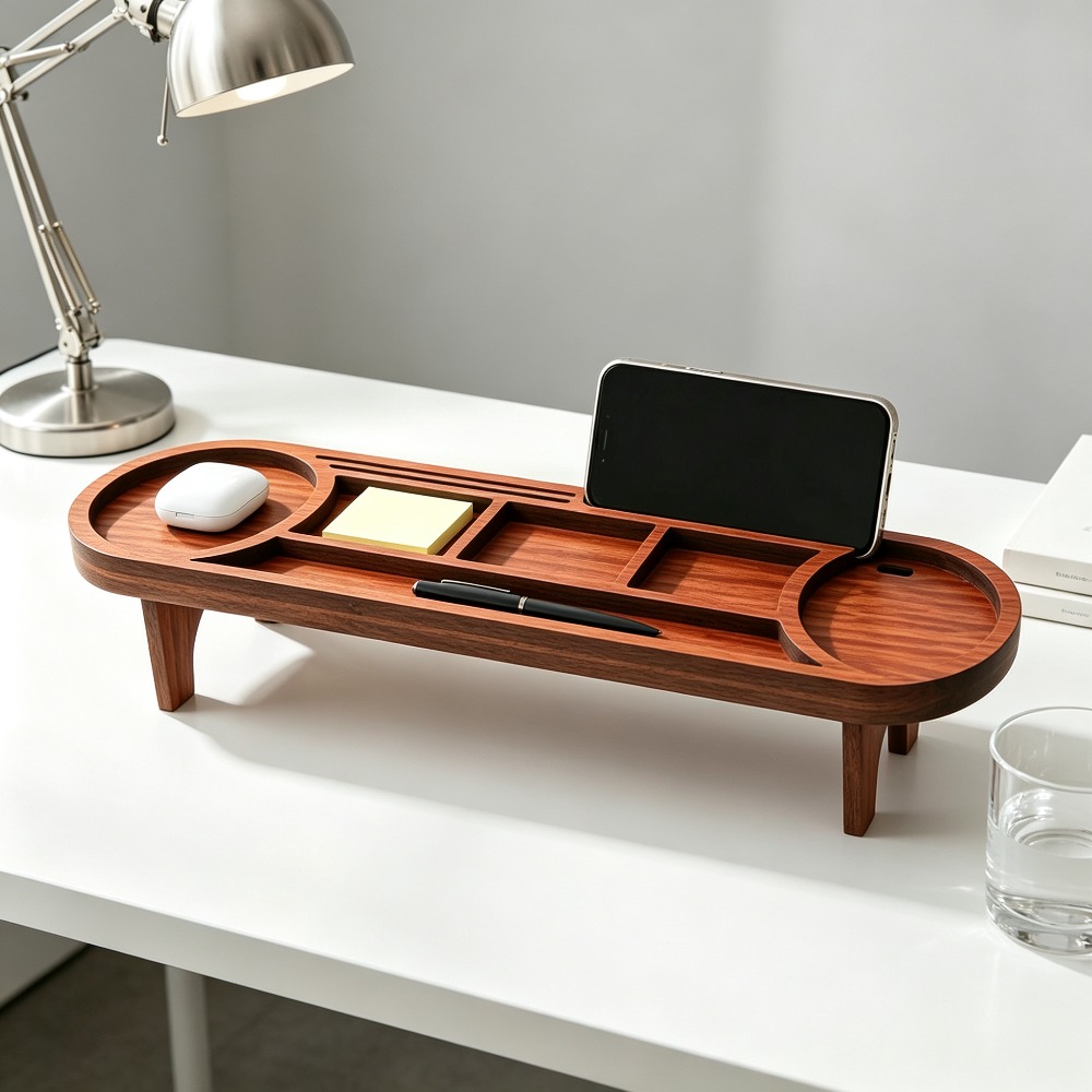 Wooden Desk Organizer with Pho - Phone Accessories Rack incelemesi ve fiyatı