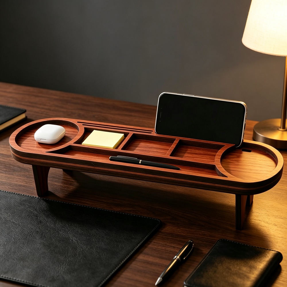 Wooden Desk Organizer with Pho - Phone Accessories Rack incelemesi ve fiyatı